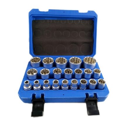 19 Piece Square Tooth Socket Set 8-32mm
