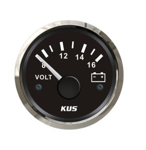 Kus Oil Pressure Gauge – 52mm – Black Face With Silver Bezel