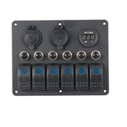 6 Switch Panel Power/Usb/Volt Meter With Circuit Breaker