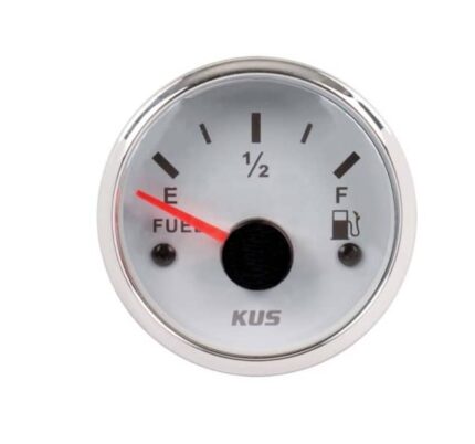 52mm Fuel Level Gauge White Face With Stainless Steel Ring