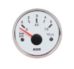 52mm Oil Pressure Gauge White Face With Stainless Steel Ring