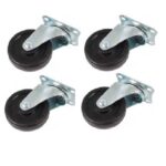 4 Piece 75mm Rubber Wheel Castor Wheel Set