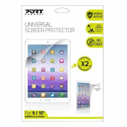 Port Connect Universal Screen Protector For 11 Inch Tablets Twin Pack – Clear