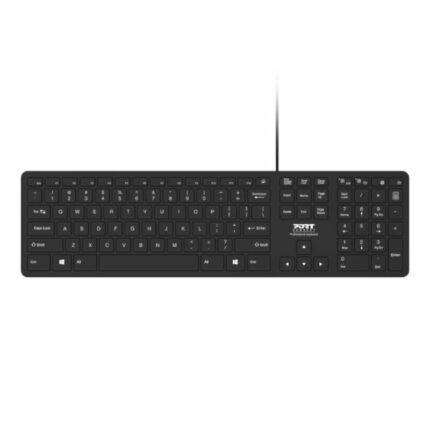 Port Office Executive Low Profile 109Key Wired Keyboard – Black
