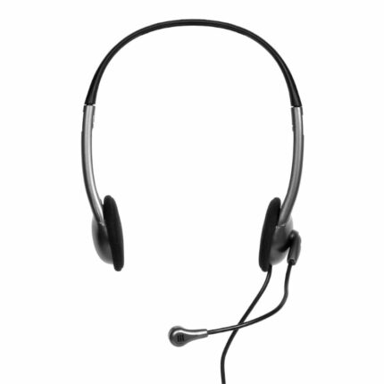 Port Stereo Headset With Mic With 1.2M Cable|1 X 3.5Mm|Volume Controller – Black