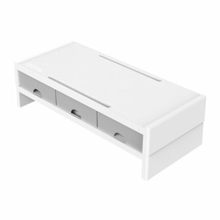 Orico 14Cm Desktop Monitor Stand With Drawers – White
