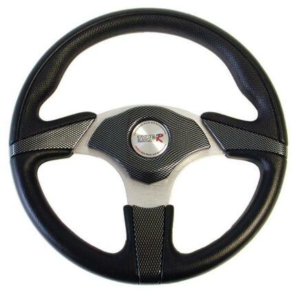 330mm Steering Wheel – Polyeurathane – Carbon And Silver