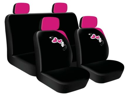 Seat Cover 8 Piece Pink Heart Blooms