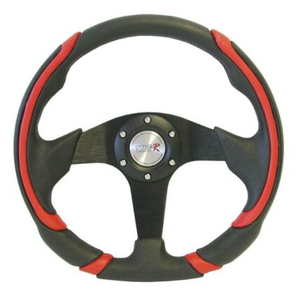 Steering Wheel 350mm Leather And Polyeurathane  Red