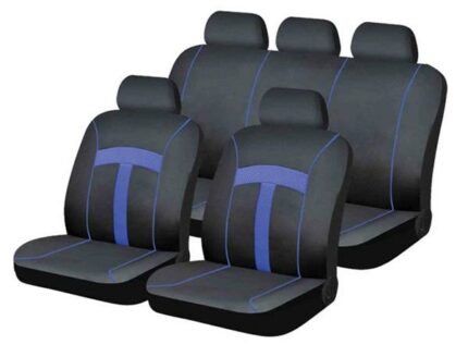 Seat Cover 9 Piece Blue T-Style