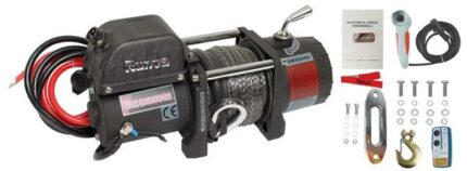 9500Lb 12V Winch With Synthetic Rope