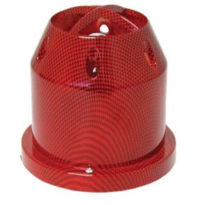 Air Filter With Shield Solid Red Carbon Fibre Look