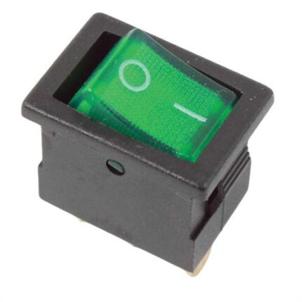 Rocker Switch Mini Green On-Off 12V