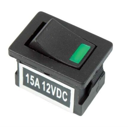 Rocker Switch Mini Green Led 12V