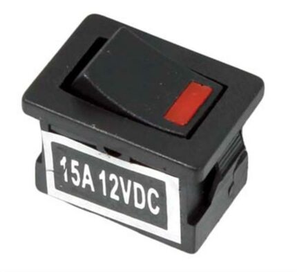 Rocker Switch Mini Red Led 12V